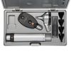 HEINE BETA 200 LED Ophthalmoscope, BETA 400 LED F.O. Otoscope, 1 set (4 pcs.) of reusable tips, 10 AllSpec disposable tips 4 mm Ø, one spare bulb, hard case